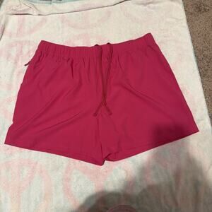 Women’s Blue Mountain Shorts Pink With Draw String 90%polyester Size Xl